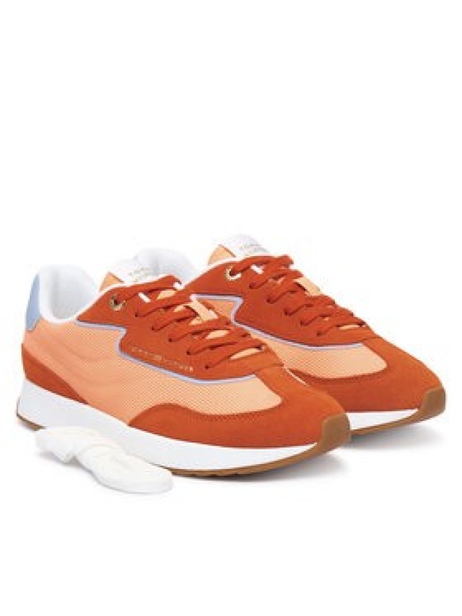 Tommy Hilfiger Sneakersy Th Retro Runner Mix FW0FW09410 Pomarańczowy