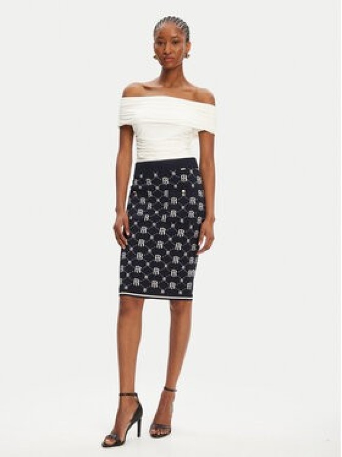 Fracomina Spódnica ołówkowa FR25WG4009K414F8 Granatowy Slim Fit