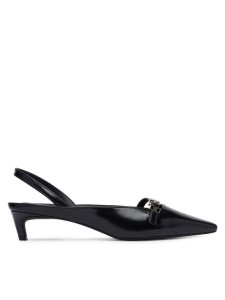 Tommy Hilfiger Czółenka Th Buckle Kitten Slingback Pump FW0FW09384 Czarny