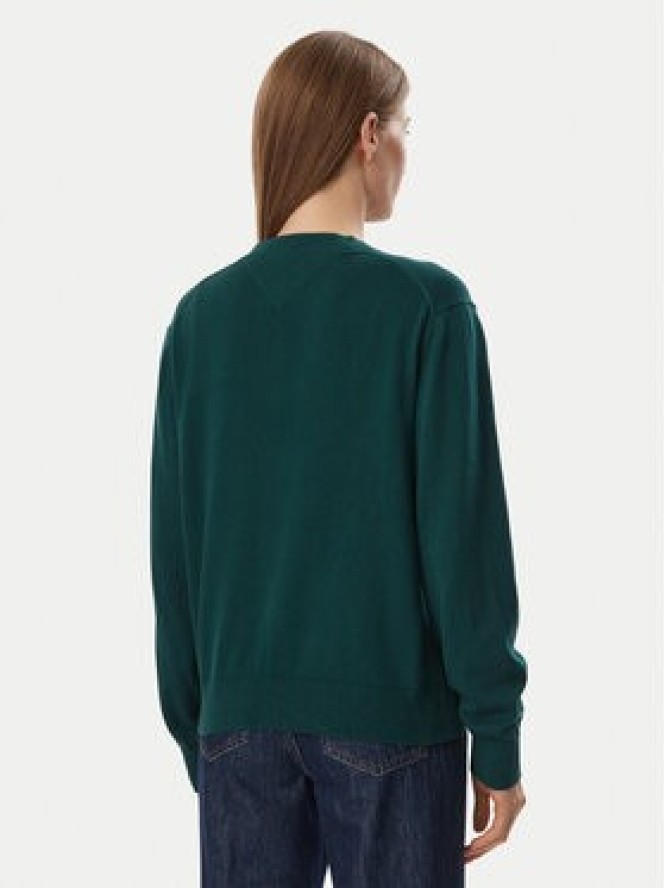 Tommy Jeans Sweter Essential DW0DW23360 Zielony ciemny Regular Fit