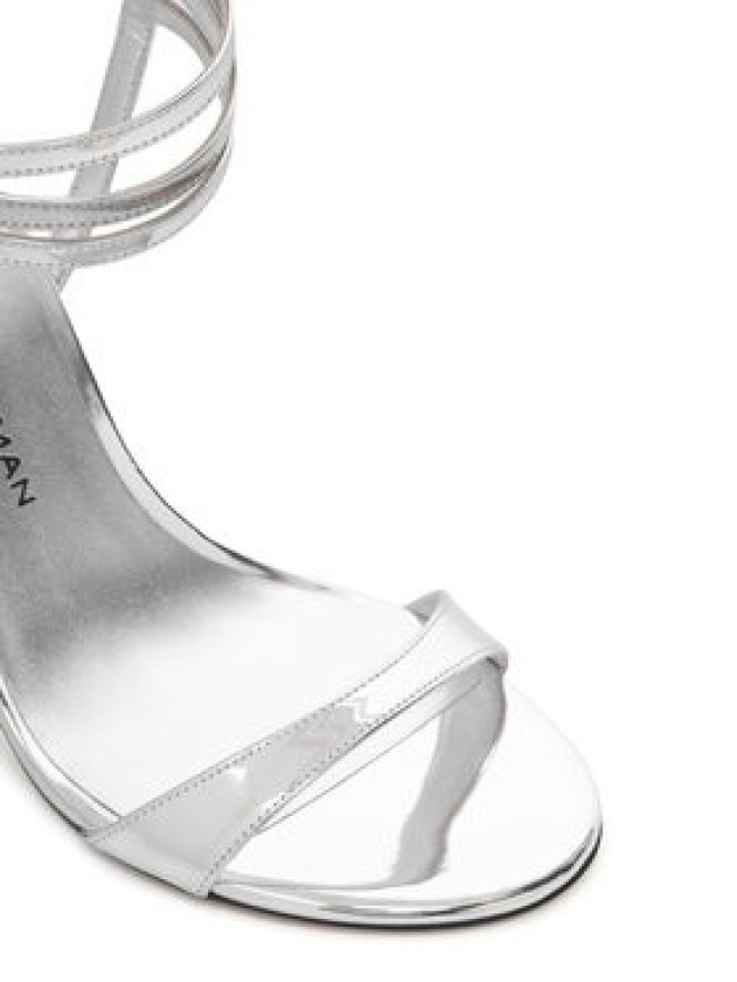 Stuart Weitzman Sandały Naudistini Wrap 100 SM911 Srebrny