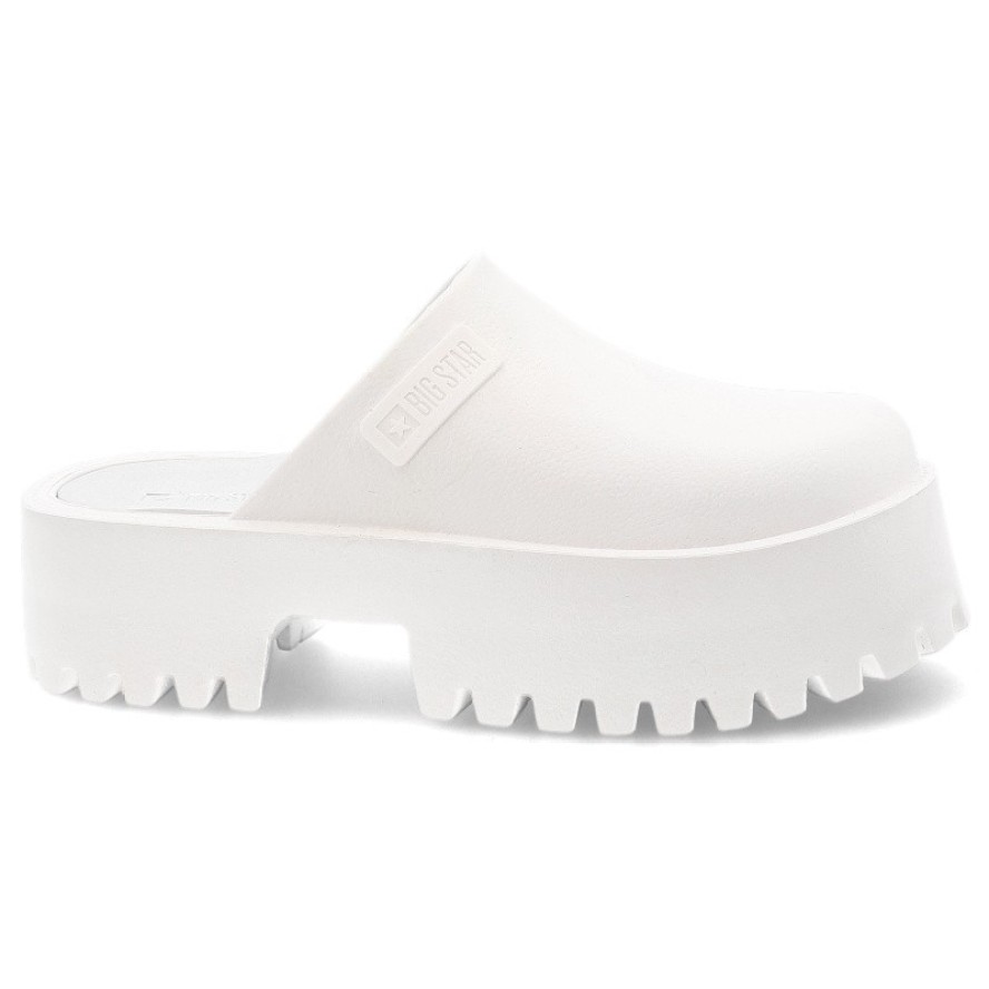 Białe Klapki Big Star Modne Obuwie Damskie Na Solidnej Podeszwie