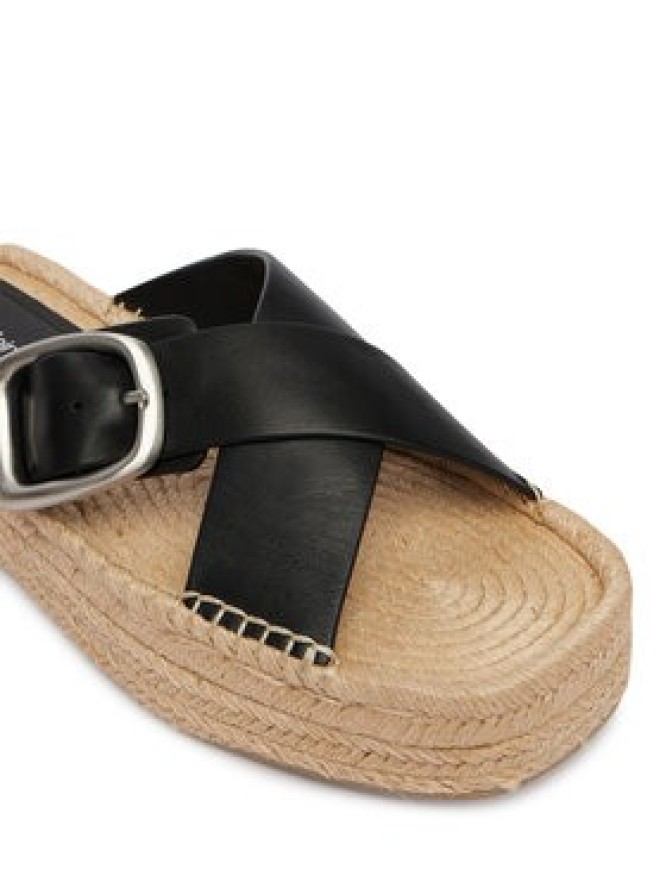 Calvin Klein Espadryle Flatf Espadrill Cross Lth Hdw HW0HW02892 Czarny