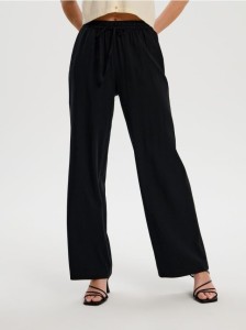 Spodnie wide leg - czarny