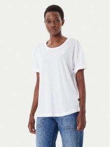 G-Star Raw T-Shirt Rolled Up D24524-4107 Biały Loose Fit