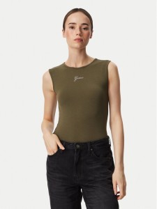 Guess Top W6YP17 K3881 Khaki Regular Fit