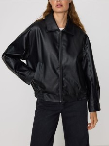 Kurtka bomberka z kołnierzykiem - czarny