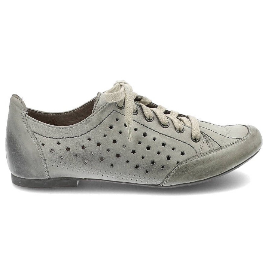 Szare Półbuty Maciejka Wygodne Skórzane Buty Damskie