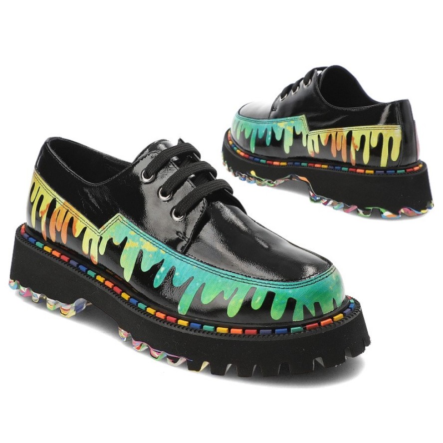 Czarne Półbuty Ravini Stylowe Obuwie Damskie Premium