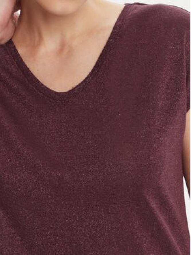 ONLY T-Shirt Silvery 15136069 Bordowy Loose Fit