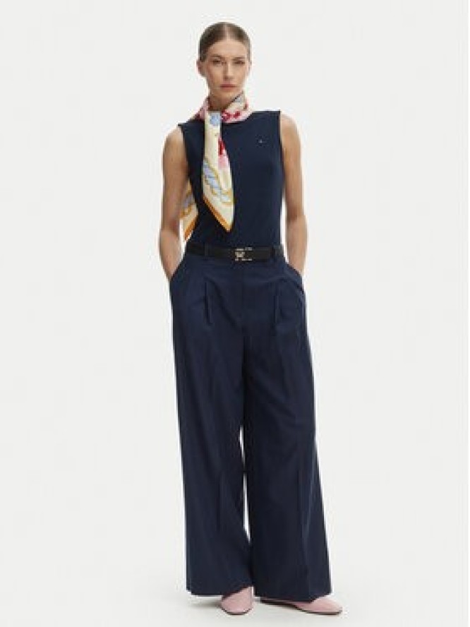 Tommy Hilfiger Top WW0WW47807 Granatowy Slim Fit