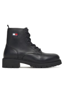 Tommy Jeans Trapery Tjw Lace Up Leather Boot EN0EN02824 Czarny