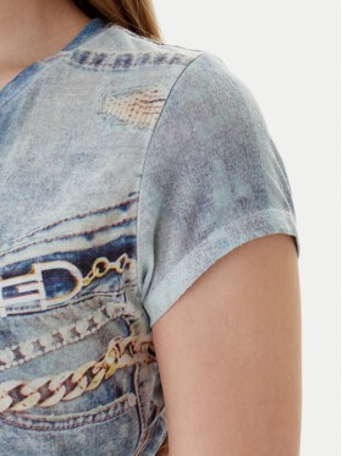 Guess T-Shirt W6RI52 KCCG0 Niebieski Regular Fit