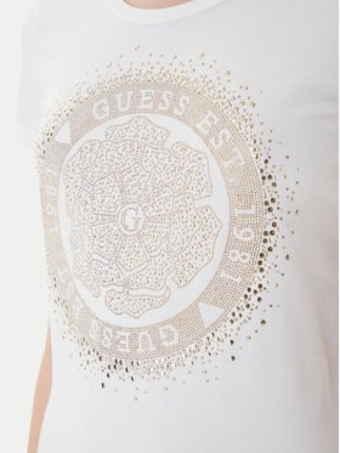 Guess T-Shirt Camelia W4RI47 J1314 Biały Slim Fit