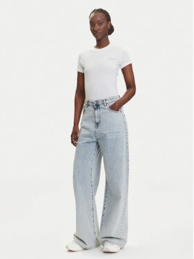 Tommy Jeans T-Shirt Linear DW0DW21164 Écru Slim Fit