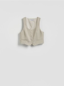 Krótka kamizelka garniturowa - wielobarwny