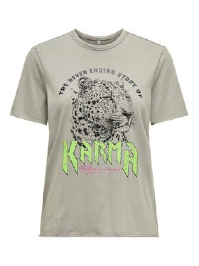 ONLY T-Shirt Lucy 15307412 Szary Regular Fit