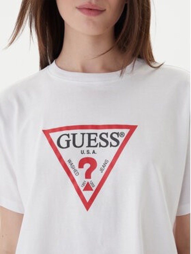 Guess Jeans T-Shirt W4YI73 K8HM0 Biały Boxy Fit
