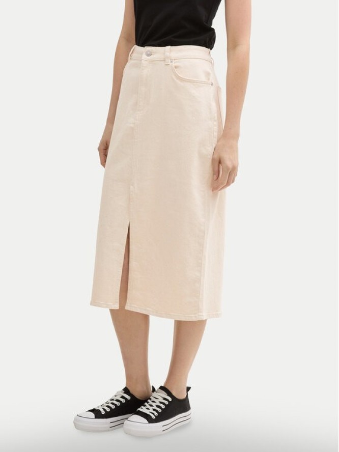 Tom Tailor Denim Spódnica jeansowa 1045506 Beżowy Regular Fit