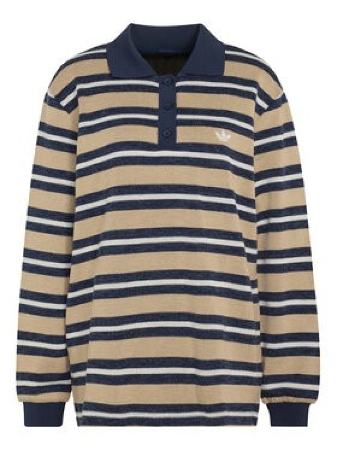 adidas Bluza Stripe Knitted Polo Top LG3946 Beżowy Regular Fit