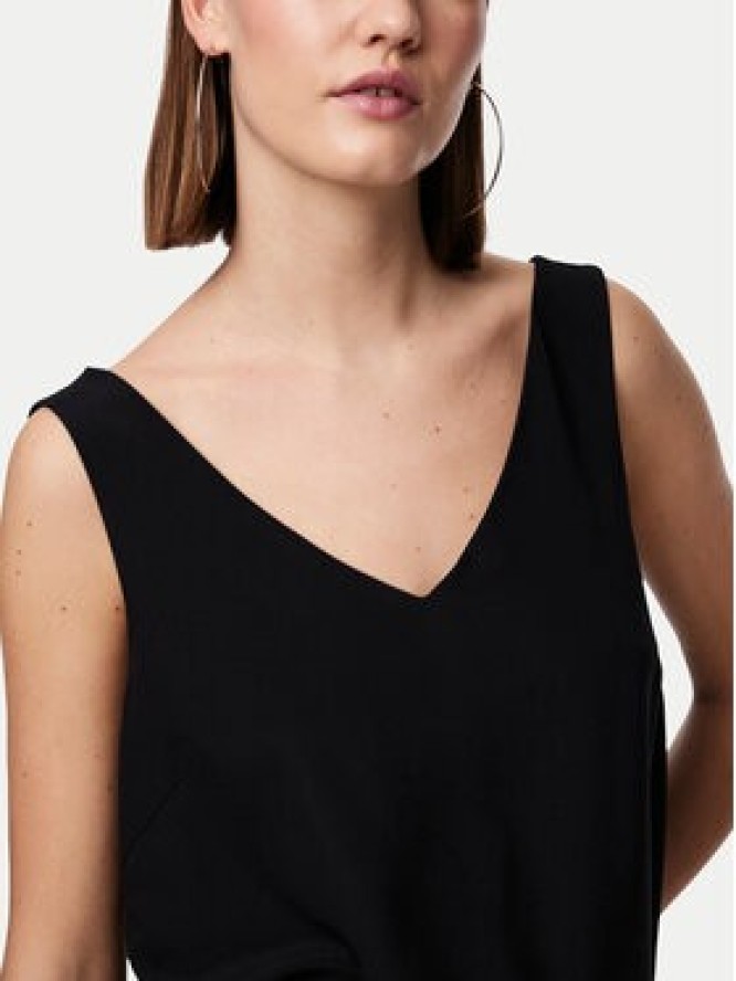 Pieces Top Franan 17146424 Czarny Regular Fit