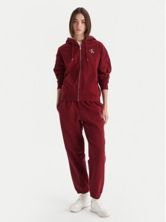 Calvin Klein Jeans Bluza Monologo LV047B270G Bordowy Regular Fit