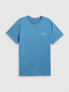 4F T-shirt loose z nadrukiem damski - granatowy M