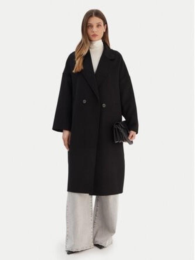 ViCOLO Płaszcz wełniany TF0003 Czarny Regular Fit