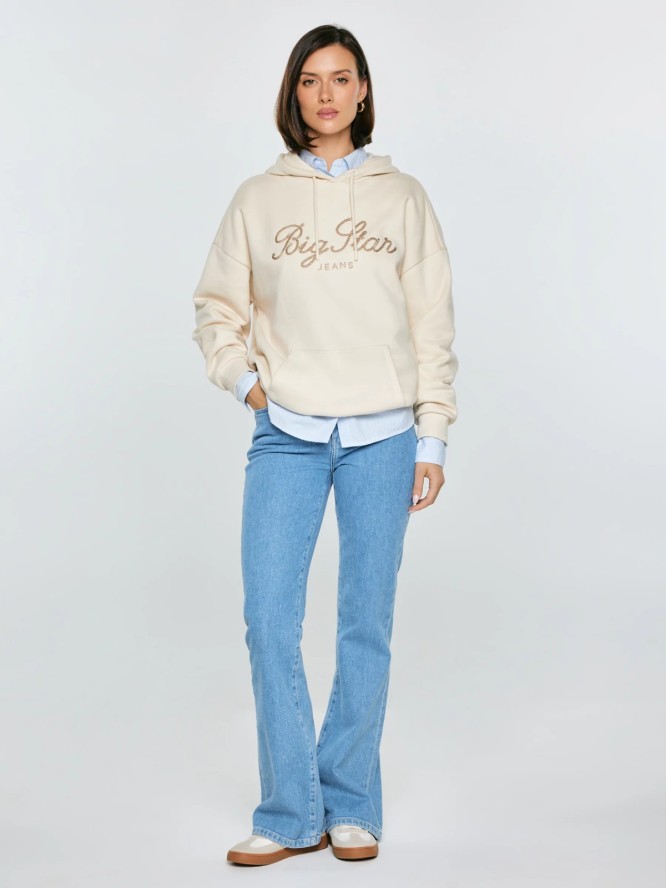 Bluza damska z kapturem kremowa Raisa 103