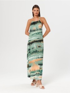 Sukienka midi ze wzorem - wielobarwny