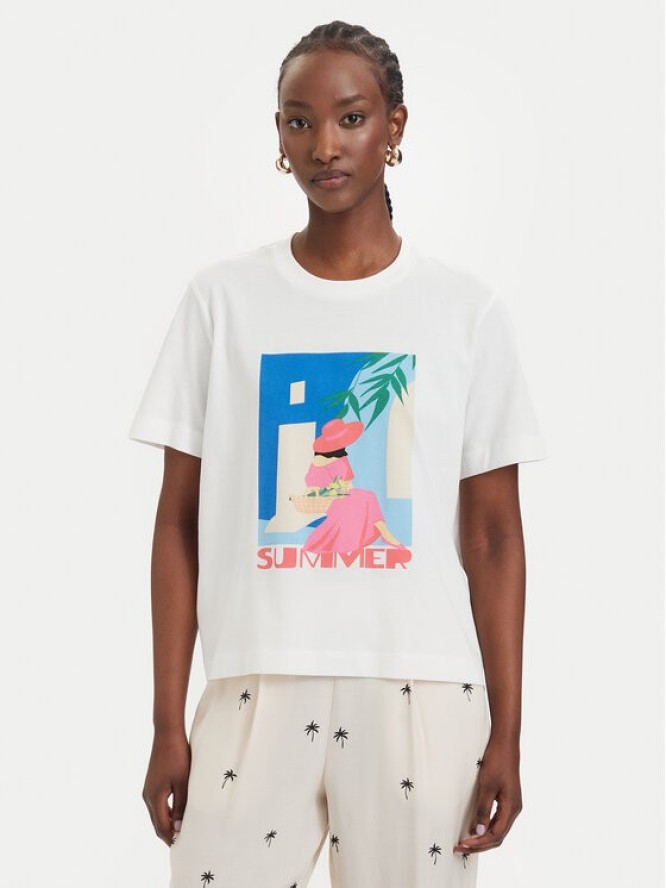 Vero Moda T-Shirt Salli Mette 10344804 Biały Regular Fit