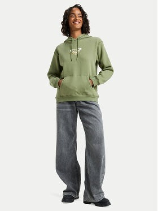 Roxy Bluza Vl Surf Stoked Hoodie Brushed ERJFT05028 Khaki Regular Fit