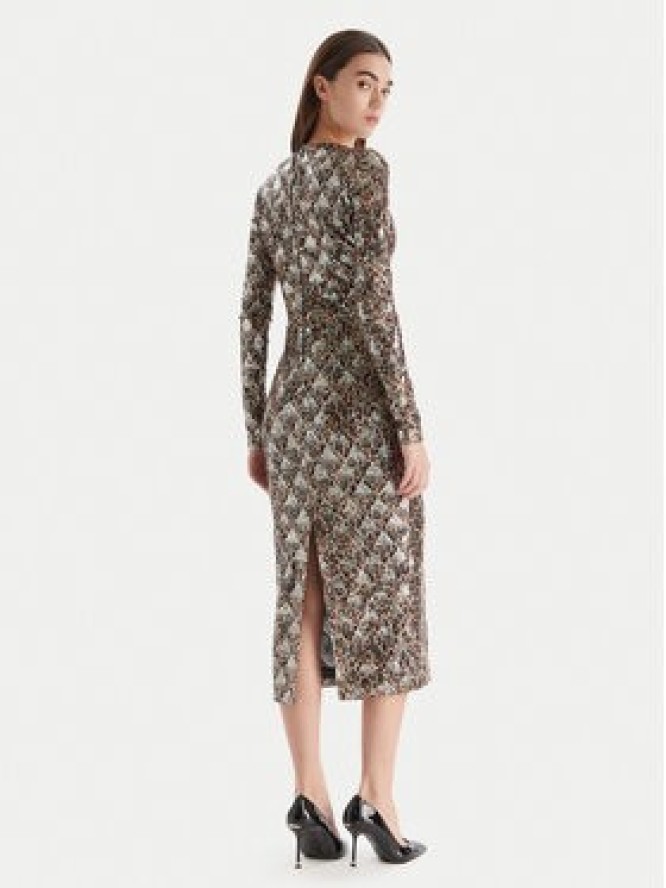 Just Cavalli Sukienka koktajlowa 79PAO953 JS528 Beżowy Slim Fit