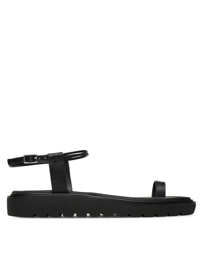 Calvin Klein Jeans Sandały Rope Toe Post Sandal Lth Mg YW0YW01893 Czarny