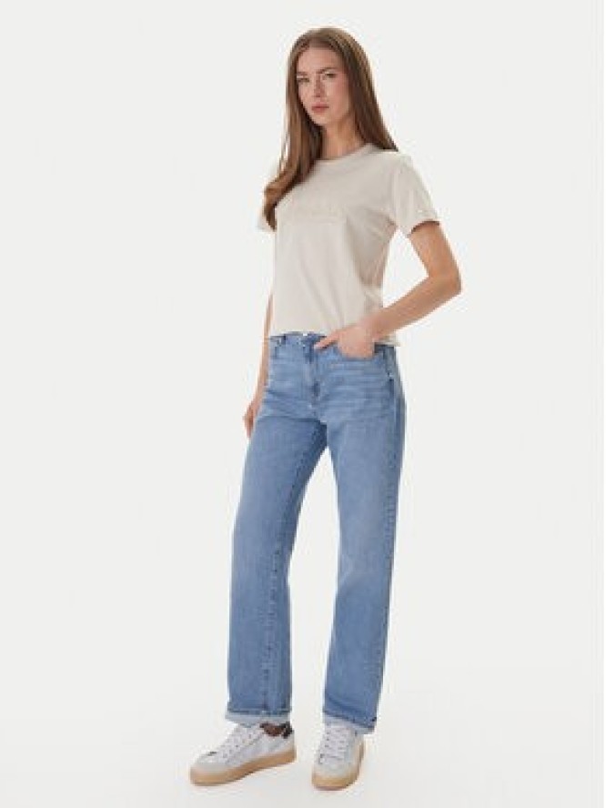 Guess T-Shirt W6GI08 K3023 Beżowy Regular Fit