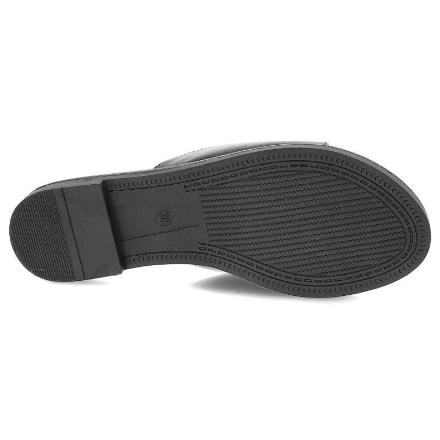 Czarne Klapki Filippo Wygodne Buty Damskie