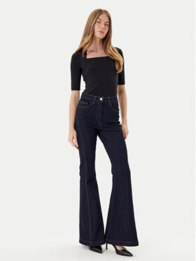 Rinascimento Jeansy CFC0126161003 Granatowy Flare Fit