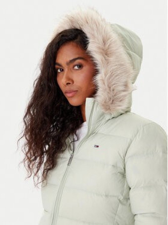 Tommy Jeans Kurtka puchowa Basic DW0DW18312 Zielony Slim Fit