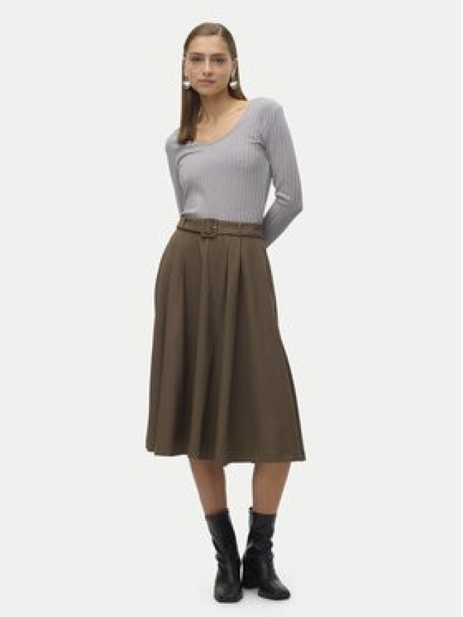 Vero Moda Spódnica trapezowa Tarisa 10318628 Brązowy Regular Fit