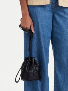 Calvin Klein Torebka Bold Ck Mini Bucket Crossbody LV04F3870G Czarny