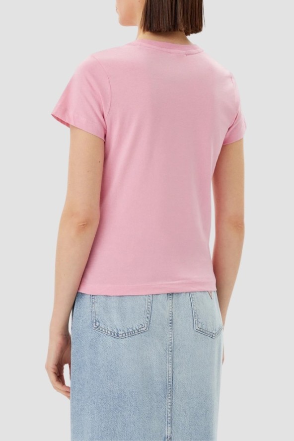 GUESS Różowy damski t-shirt Narciso, Rozmiar XL