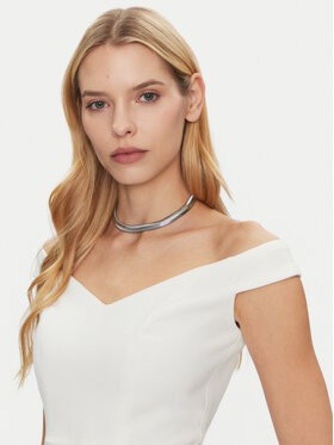 Rinascimento Sukienka wieczorowa CFC0122859003 Biały Regular Fit