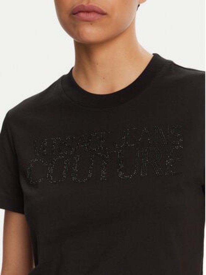 Versace Jeans Couture T-Shirt 78HAHS04 Czarny Regular Fit