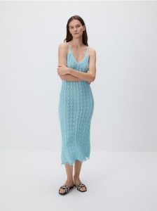 Ażurowa sukienka - jasnoturkusowy