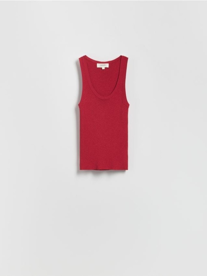 Top z metalizowaną nitką - czerwony