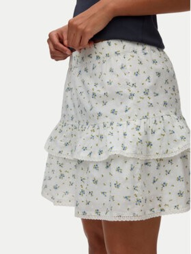 Vero Moda Spódnica mini Trine 10342736 Biały Regular Fit