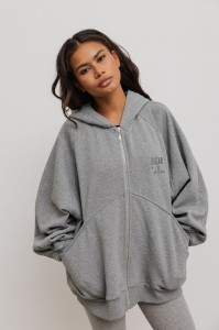 Bluza typu oversize z HAFTEM, w kolorze GREY MELANGE- DALLAS