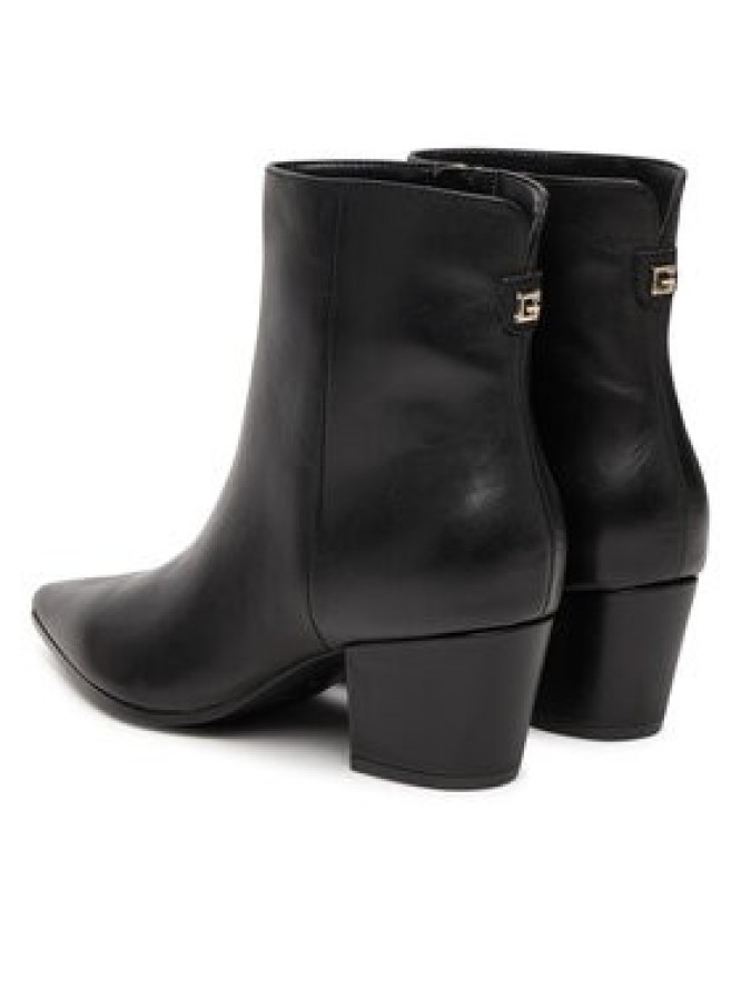 Guess Botki FLFHAL LEA10 Czarny