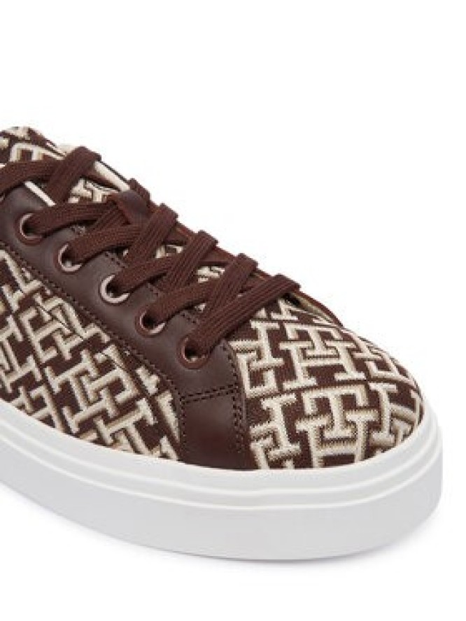 Tommy Hilfiger Sneakersy Chic Platform Monogram FW0FW09398 Brązowy
