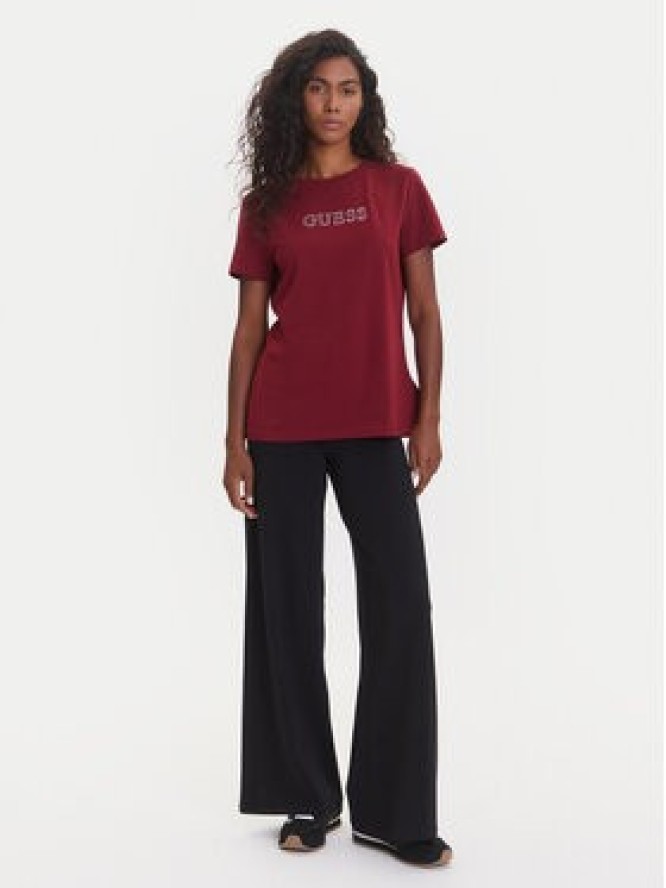 Guess T-Shirt V3BI11 J1314 Bordowy Regular Fit
